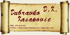 Dubravko Kasapović vizit kartica
